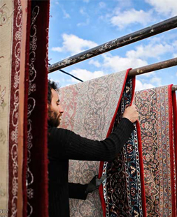 خشک کردن قالی در قالیشویی محمودآباد